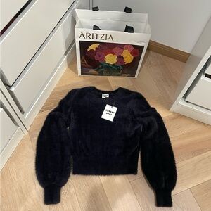 NWT Aritzia Sunday Best Kitten Sweater in Navy Blue in Size 2XS